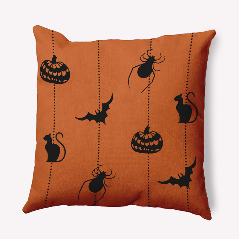 Halloween Web Accent Pillow, 16"H x 16"W, Dusty Orange, Square