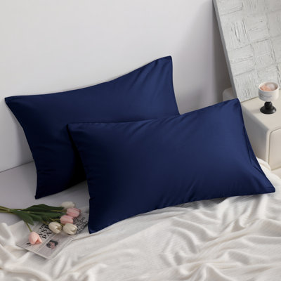 Taies d'oreiller en coton doux et respirant avec fermeture à enveloppe, housses de coussins de chambre à coucher confortables toutes saisons, paquet de 2