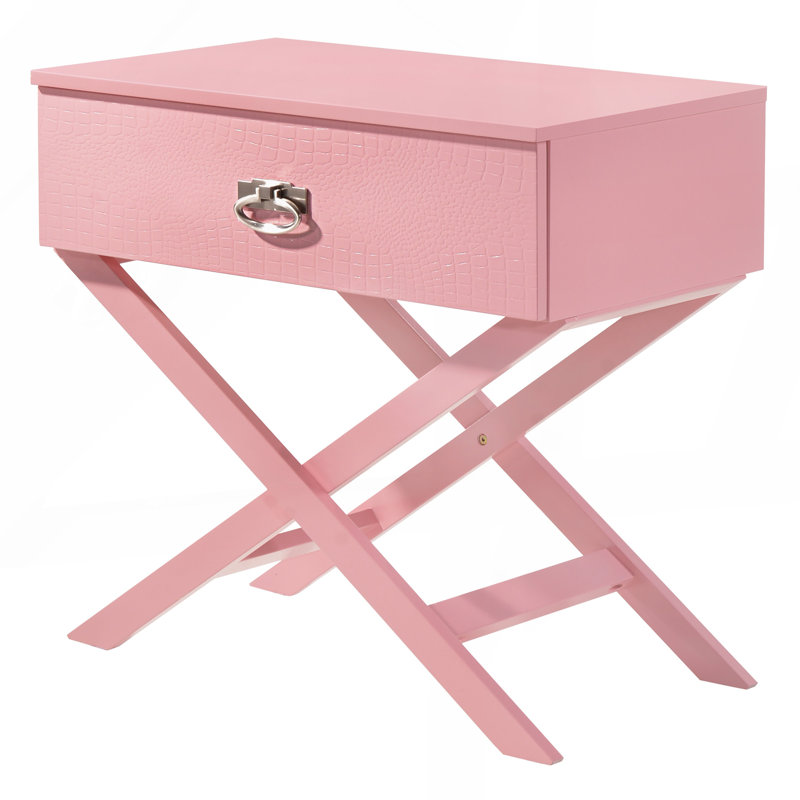 Table de chevet élégante et contemporaine, Rose