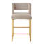 Tabouret de bar moderne en velours taupe