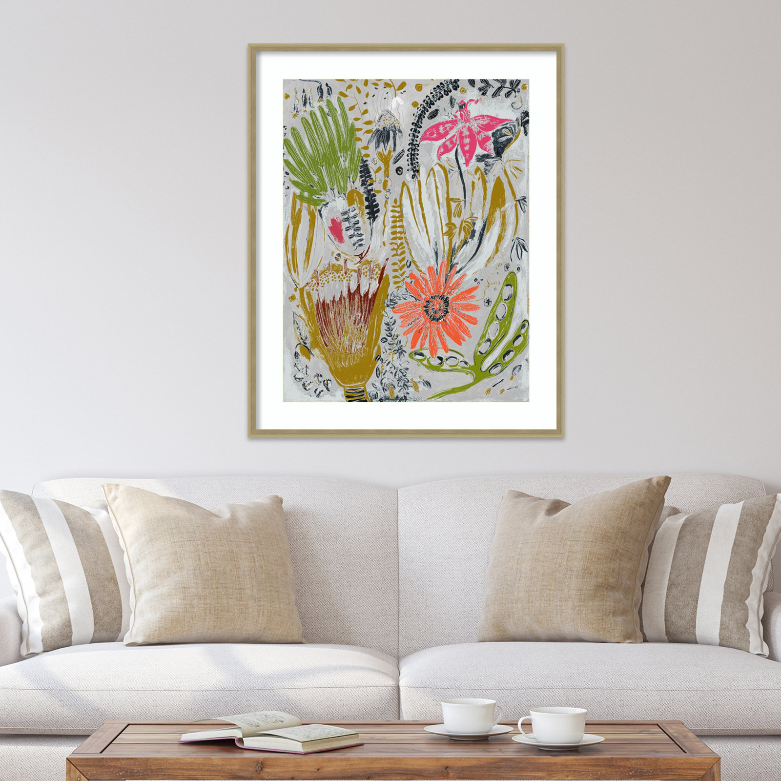 Tropical Blooms by Maya Woods, Brown, 33" W x 41" H