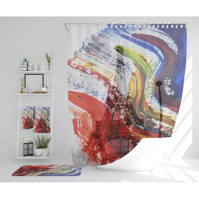 Nazavier Polyester Shower Curtain Set