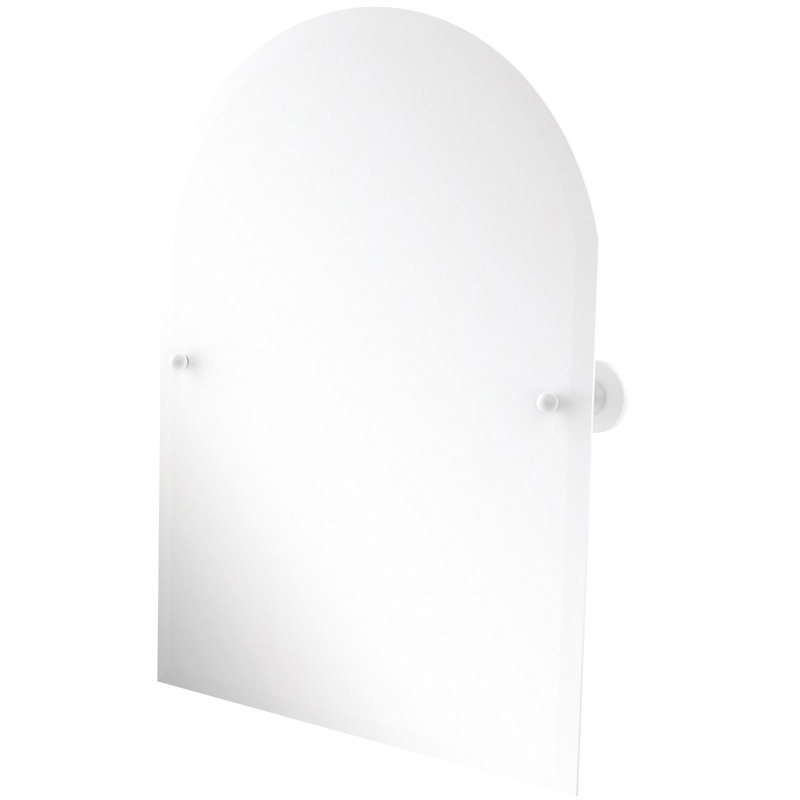 Miroir décoratif en arc inclinable avec bord Godin, Blanc mat