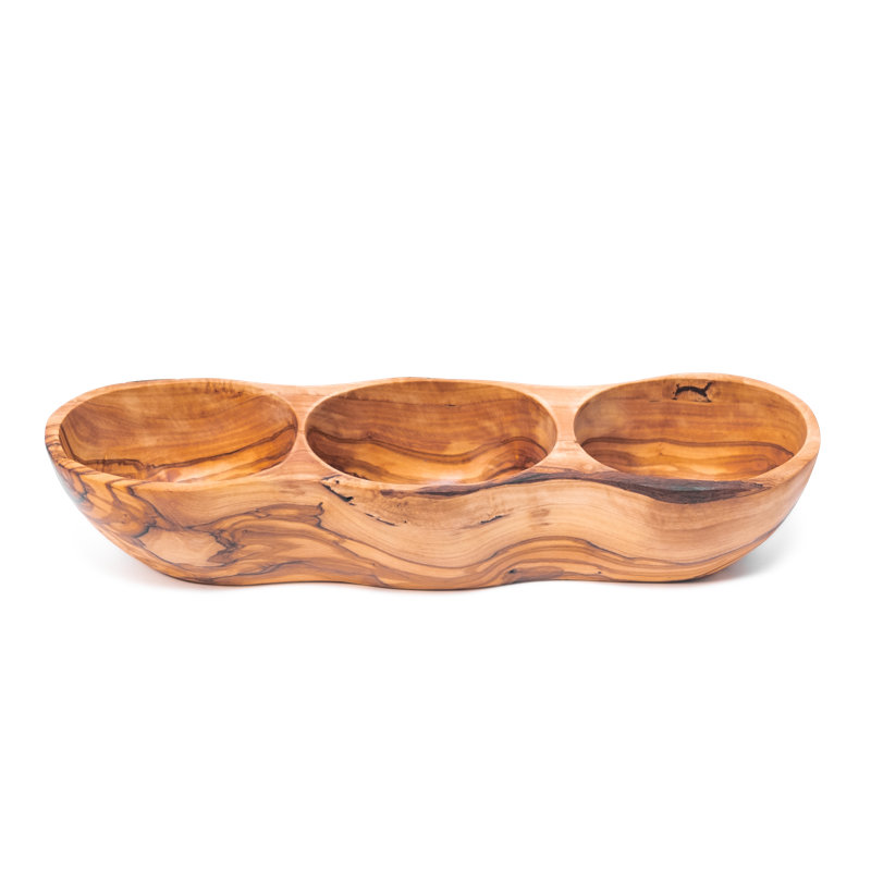 August Grove Brook Wood Divided Serving Dish