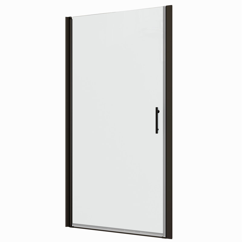 Porte de douche pivotante avec verre trempé de 1/4 po - Fonction de tranquillité de la salle de bain, rehaussement