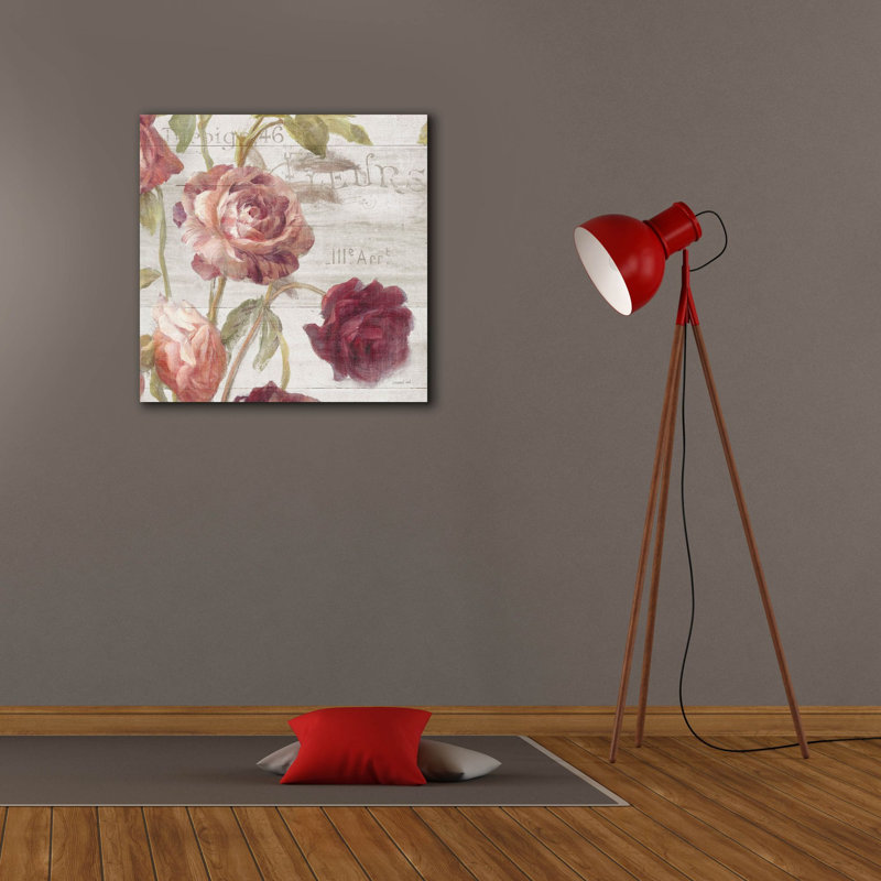 «French Roses 4» par Danhui Nai, art mural sur toile, H 26 po x l 26 po