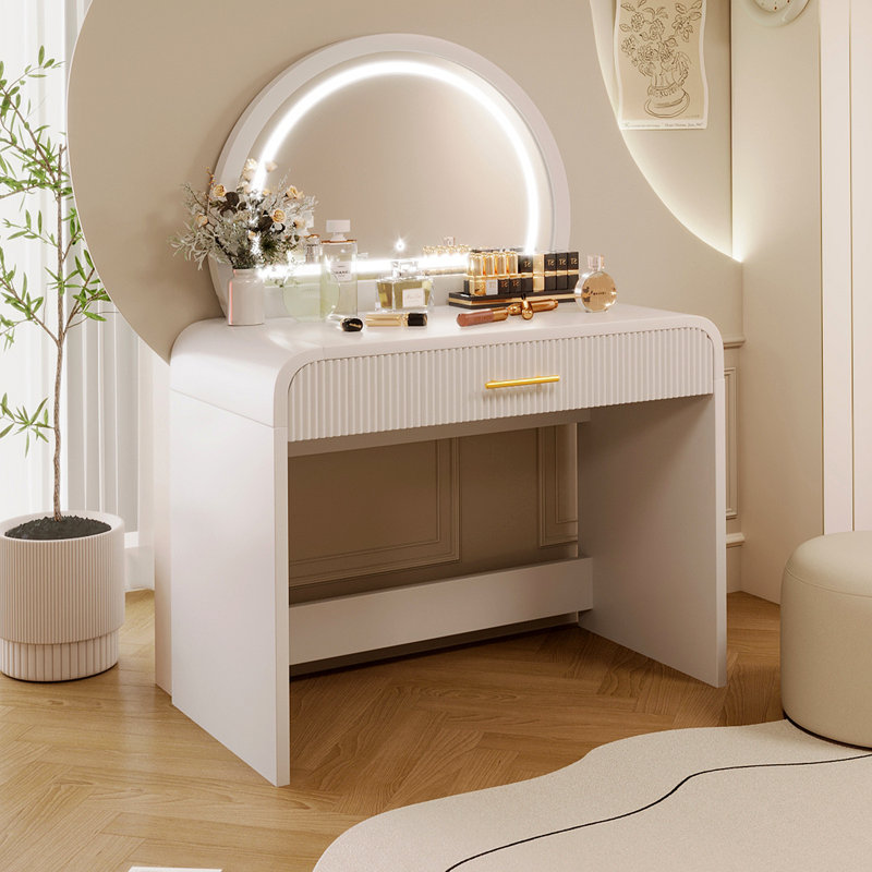 Coiffeuse avec miroir, Blanc