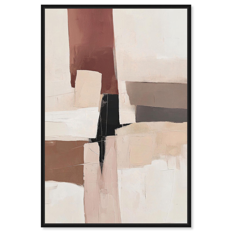 Impression sur toile Plaster Collage III par Art Remedy, cadre noir, 30 x 45, H 46 po x l 31 po, Structure noire