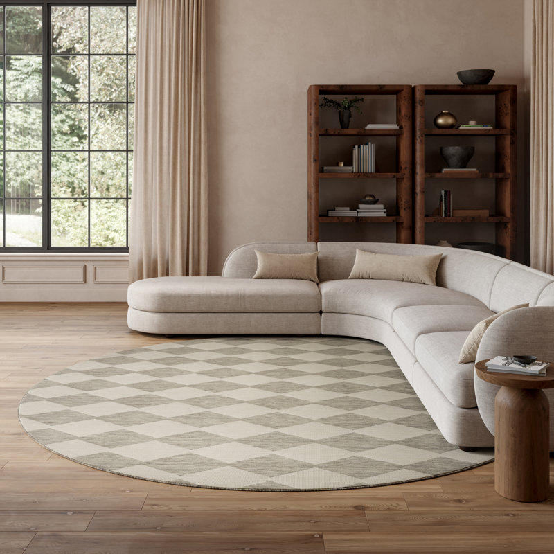  Tapis moderne gris clair rond 12 pi x Positano, Light Gray, Round 12'