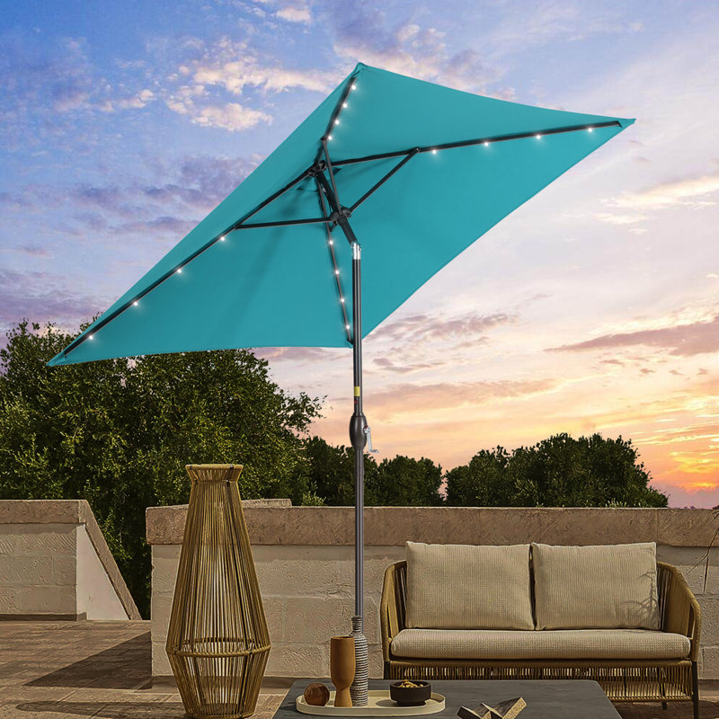 Parasol de marché carré 78 po Rukhsaar, Bleu lac