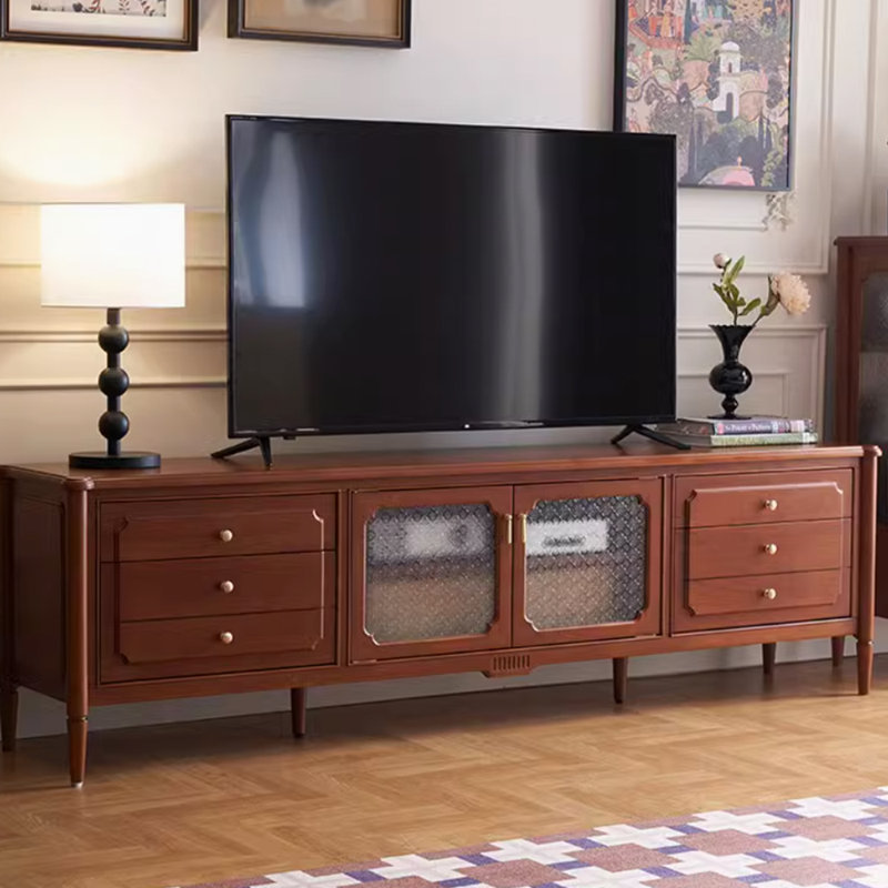 Meuble télé en bois massif de style rétro