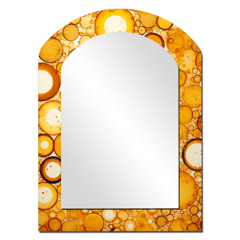 Coucher de soleil abstrait, tourbillon de collages abstraits, miroir mural, 34 po x 25 po