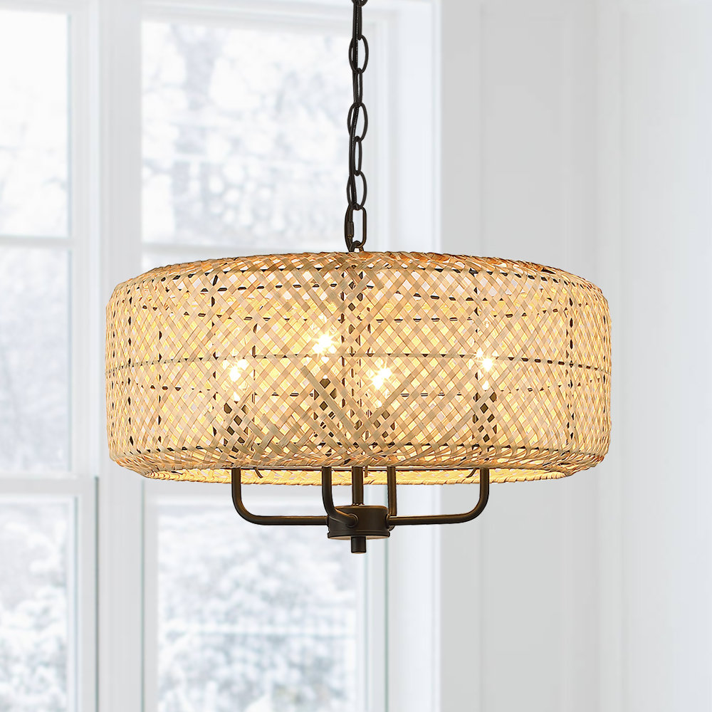 Bay Isle Home Nemeth 4 - Light Dimmable Drum Chandelier & Reviews | Wayfair