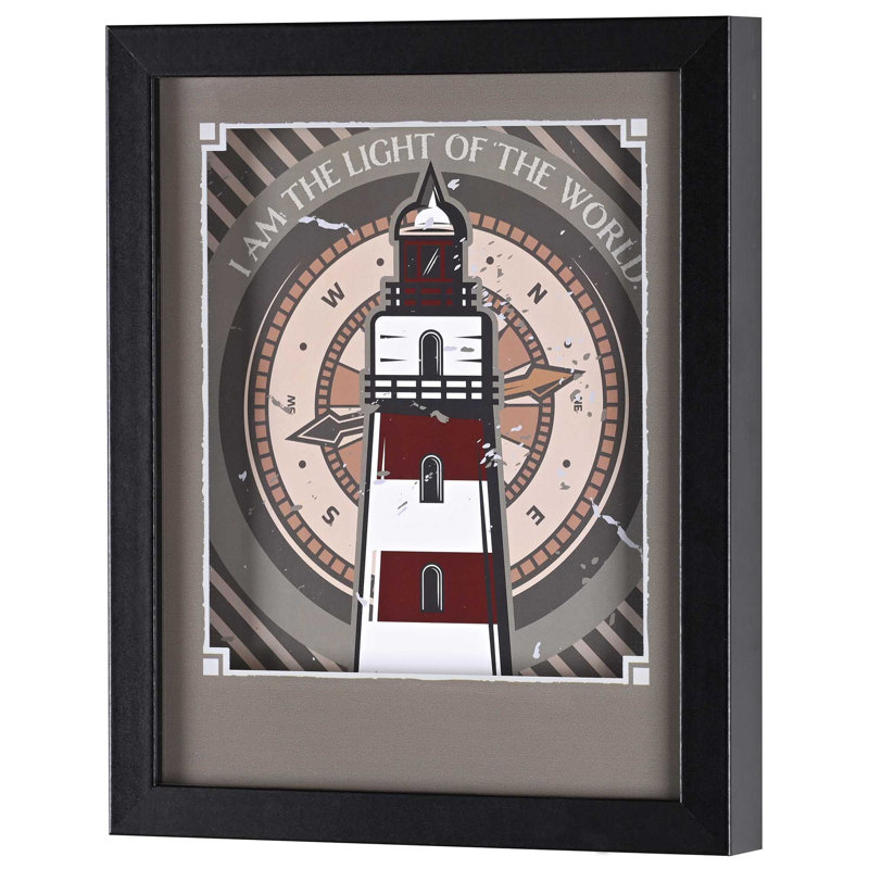 Phare d'art encadré «I Am Light»