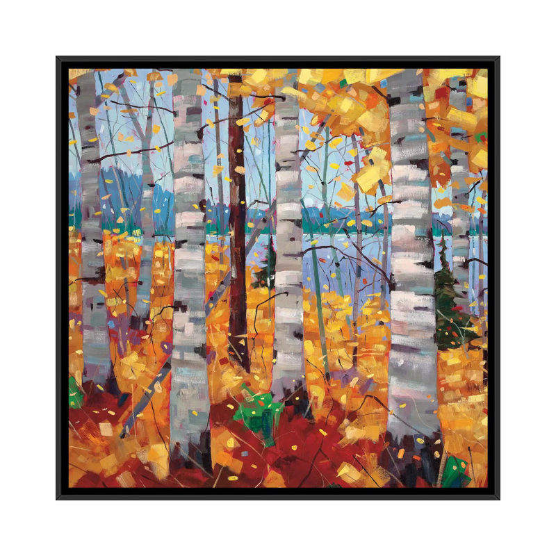 « border view ii », reproduction d’art sur toile tendue, H 37 po x l 37 po x P 1,5 po, Toile avec cadre noir, Pas de tapis