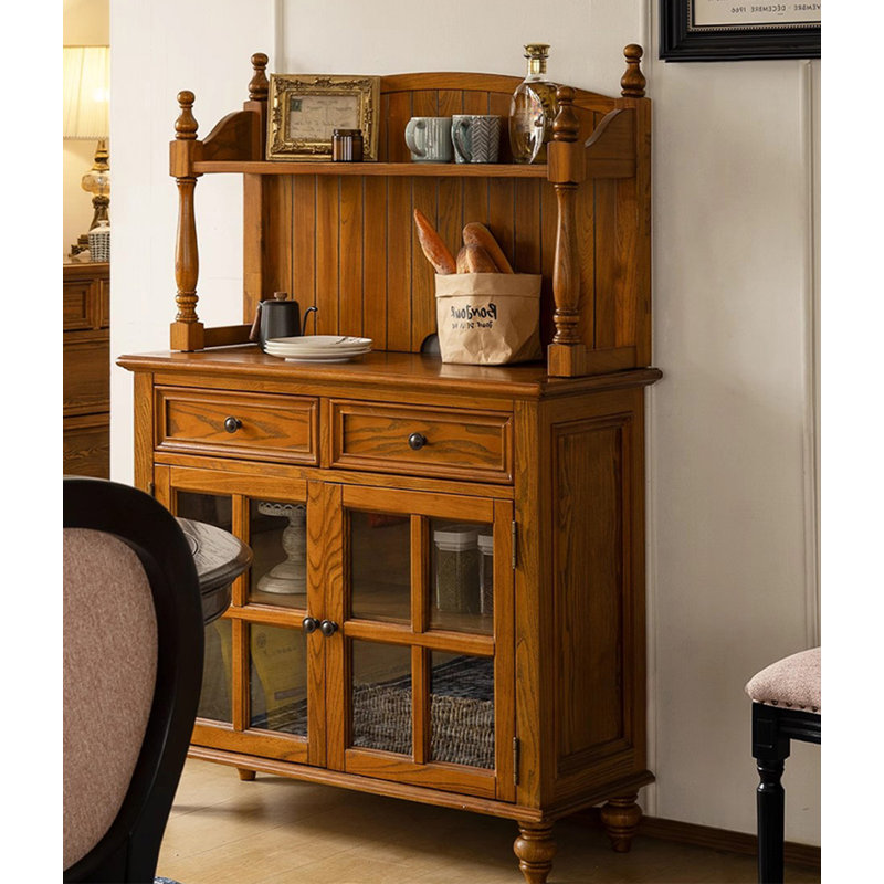 Petite armoire d'appoint multifonctionnelle en bois massif, Brun