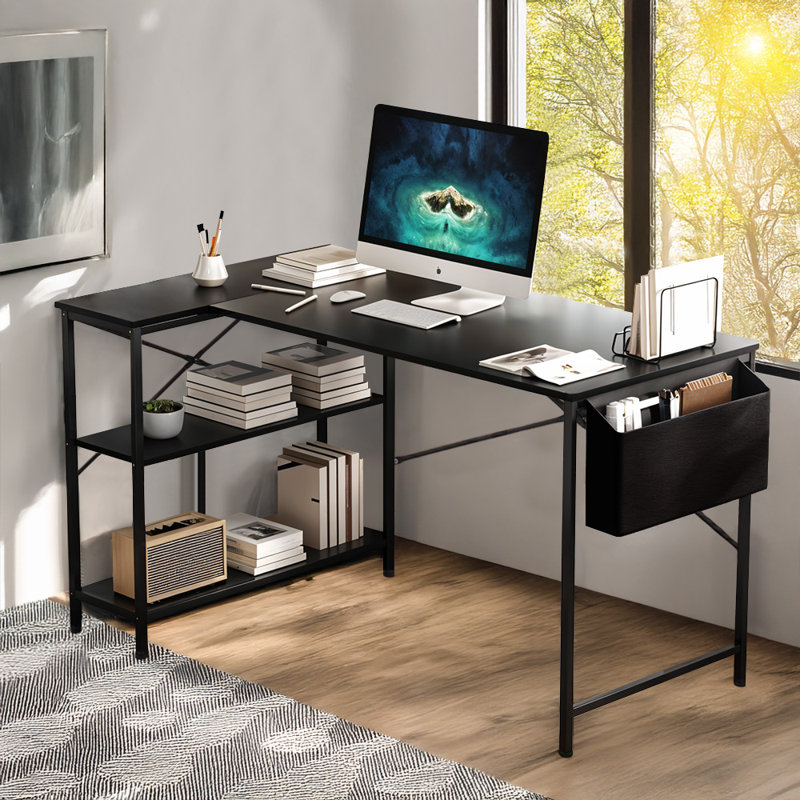 Foldable Modular Iron Computer Desk