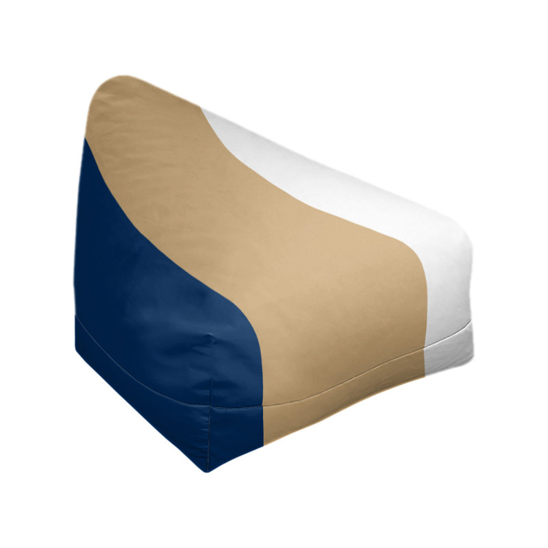 Bean Bag Cover, 30" H x 27" W x 2" D, Navy Blue/Minnesota Kasota Gold/White