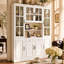 Vitrine de 160 cm de large avec portes vitrées, 13 tablettes, 2 tiroirs et rangement ajustable