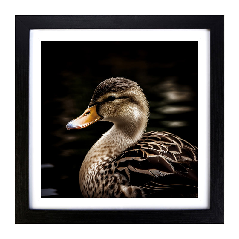 Single Picture Frame Print on Wood, Black