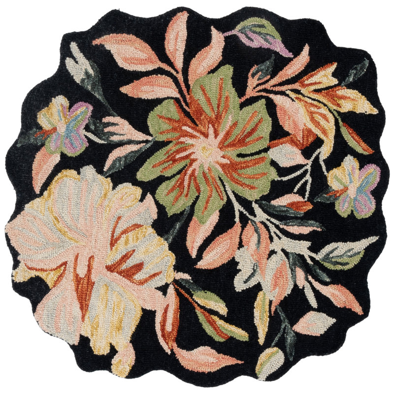 Jardin Hand Tufted Wool; Cotton Floral Indoor Rug, Square 6'