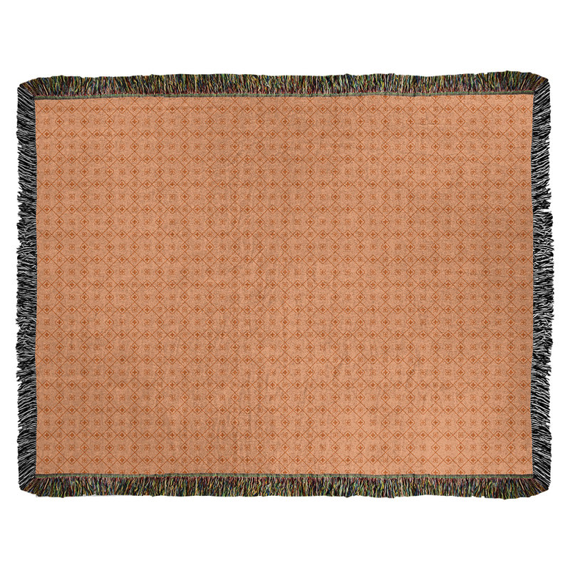 Couverture en coton tissé Katelyn Elizabeth, l 60 po x L 80 po, Orange