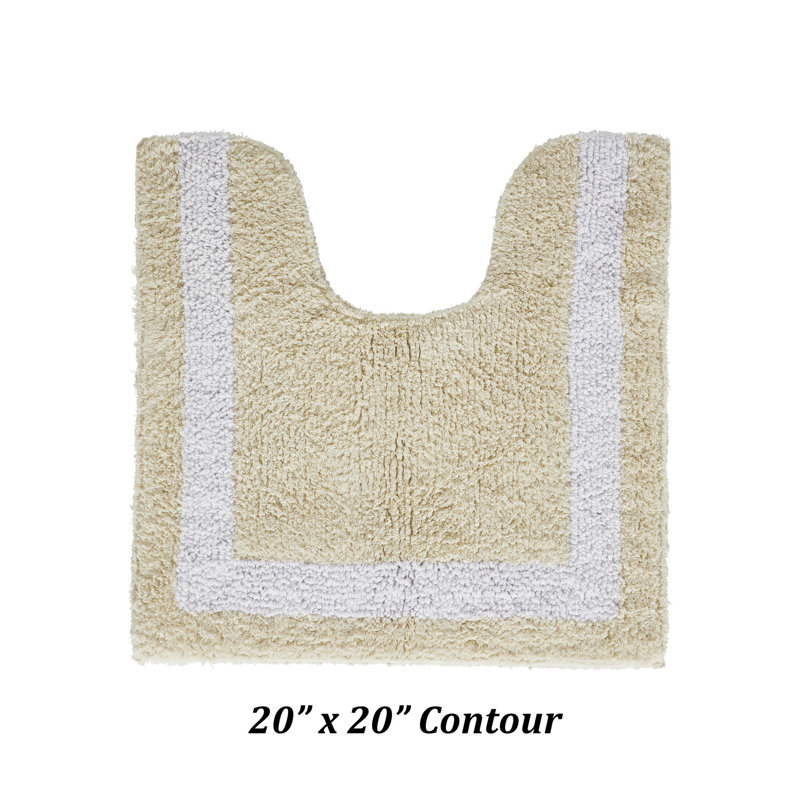 Tapis pour salle de bain Widman, Contour 20 po x 20 po, Sable / blanc