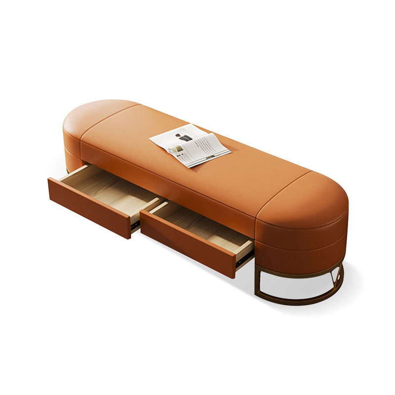 Banc avec revêtement, 16.54"H x 70.87"L x 17.72"D, Orange