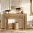 41.3'' Farmhouse Console Table, Rectangular Entryway Table with Double Base, Light Brown