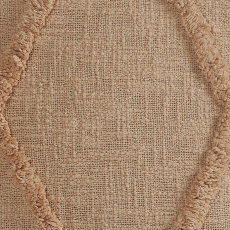 Ensemble de 4 taies d'oreiller carrées de couleur unie à franges 100% coton, 18 po x 18 po, Brun