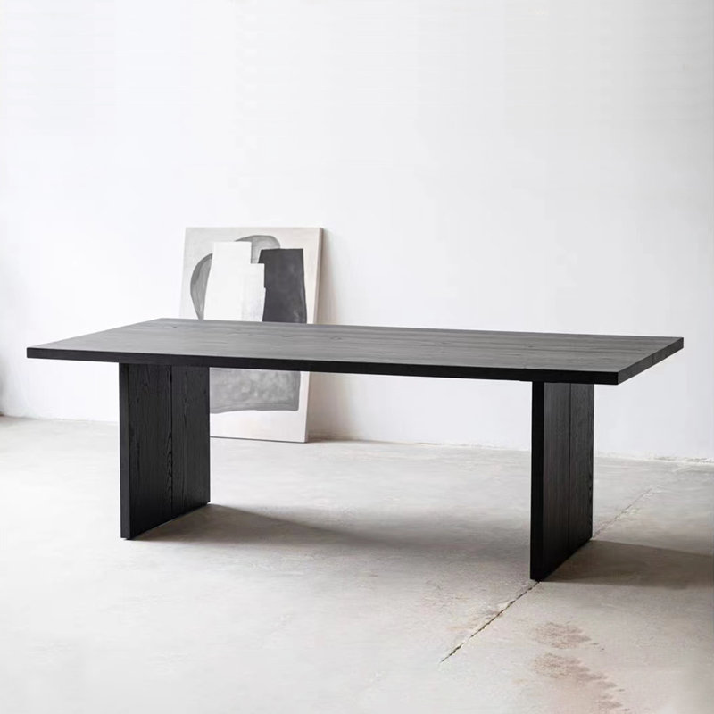 62.99" Black Rectangular Solid Wood Dining Table, 29.53"H x 86.61"L x 35.43"W