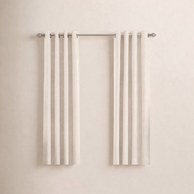 100% Blackout Textured Linen-Blend Grommet Curtain Set