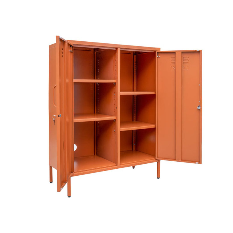 Tamanna Steel 2 - Door Rectangle Accent Cabinet, Orange