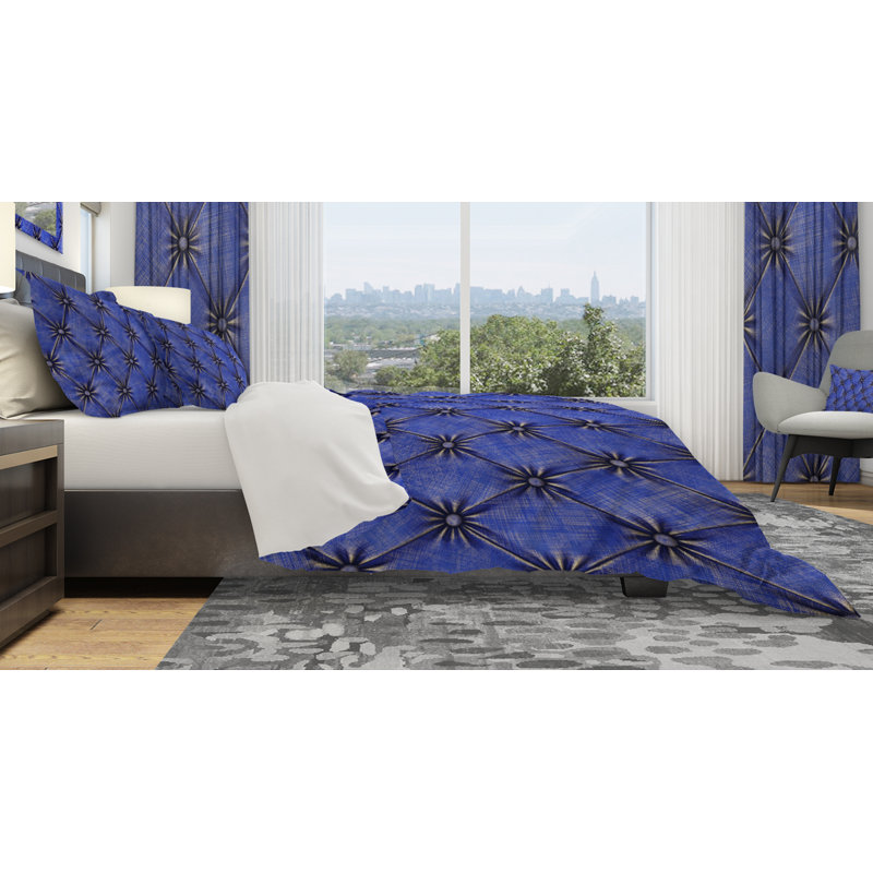 Ensemble de housse de couette en cuir rembourré designart, Housse de couette très grand + 2 taies décoratives