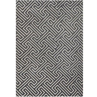 Santa Fe Five Hundred Thirty Five Area Rug In Charcoal / Silver