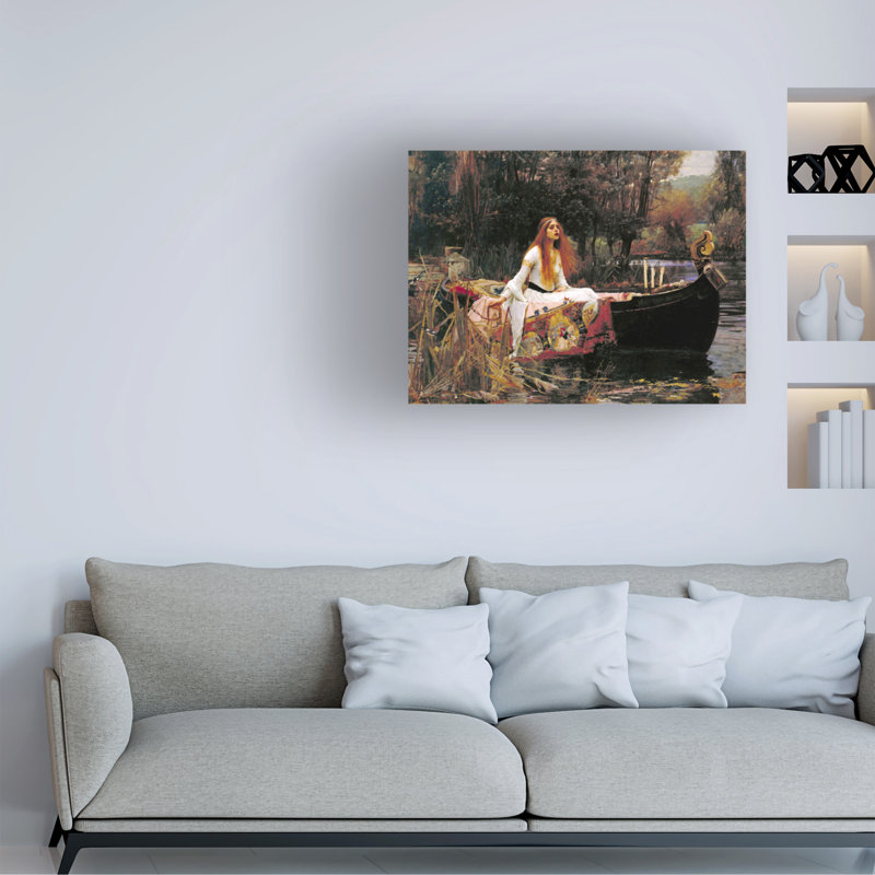 «The Lady of Shalott 1888» par John William Waterhouse - peinture sur toile tendue, H 35 po x l 47 po x P 2 po