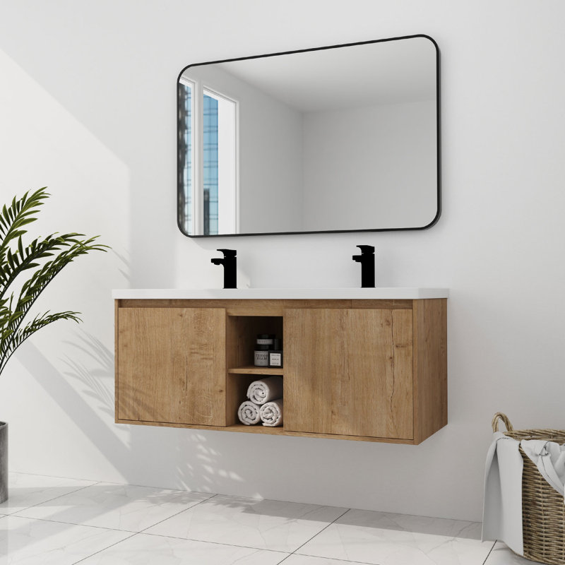 Ensemble de meuble-lavabo double mural 48 po Lilliahna
