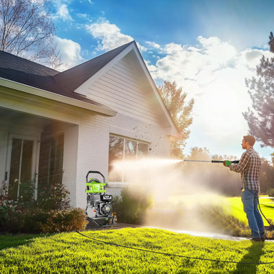 4200Psi Gas Commercial Pressure Washer Washing Machine With 4 Adjustable Nozzles, 25Ft Hose