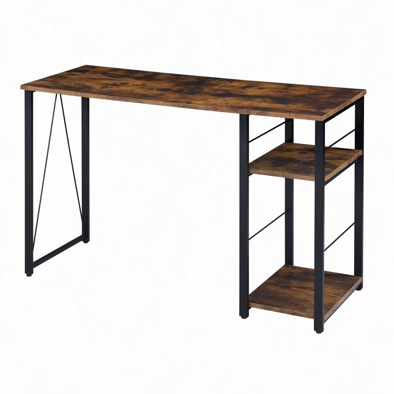 Bureau d'écriture rectangulaire à 2 tablettes, Brun, H 28,5 po x l 47,5 po x P 19,5 po