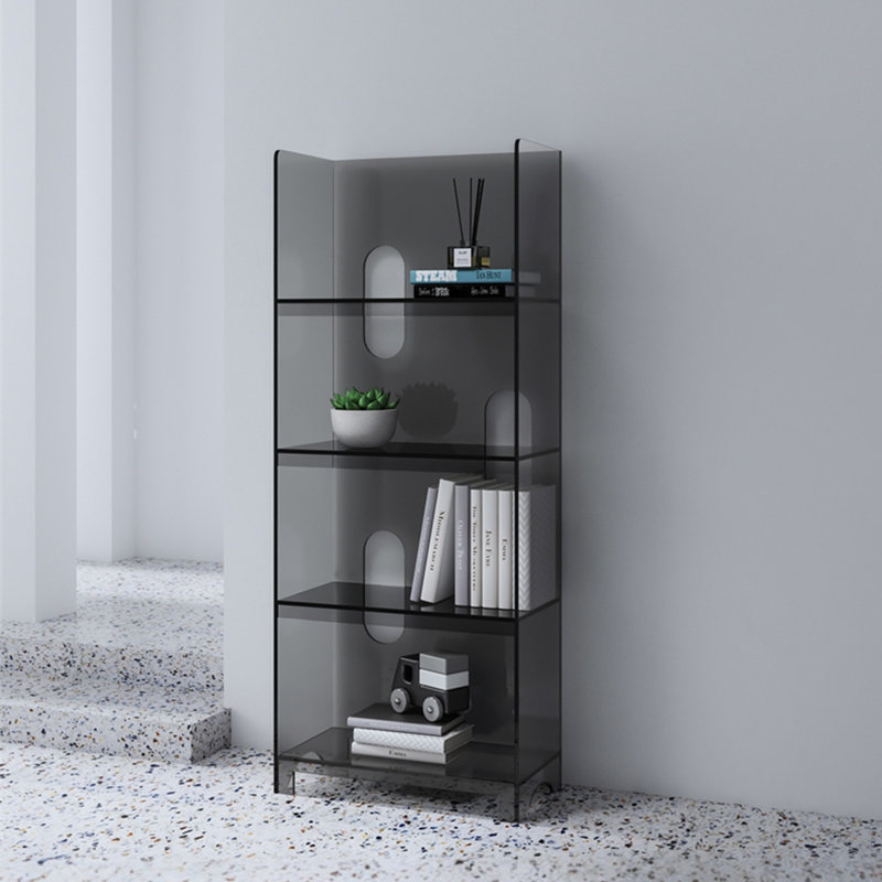Bibliothèque ouverte et minimaliste en acrylique, Gris foncé