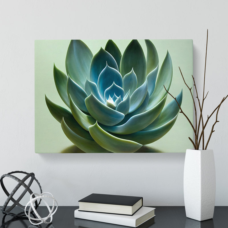 Graceful Succulent Plant - Wrapped Canvas, 35cm H x 50cm W x 3cm D