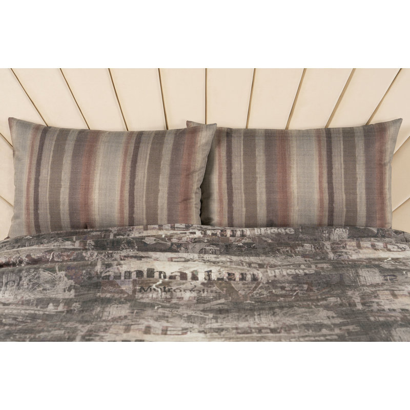 Ensemble de housse de couette Metropolitan Smoke, Housse de couette pour très grand lit et 2 très