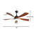 52 Inch Indoor Ceiling Fan With 3 Color Dimmable 5 ABS Blades Remote Control Reversible DC Motor Black With Led Light-852127772-852127774