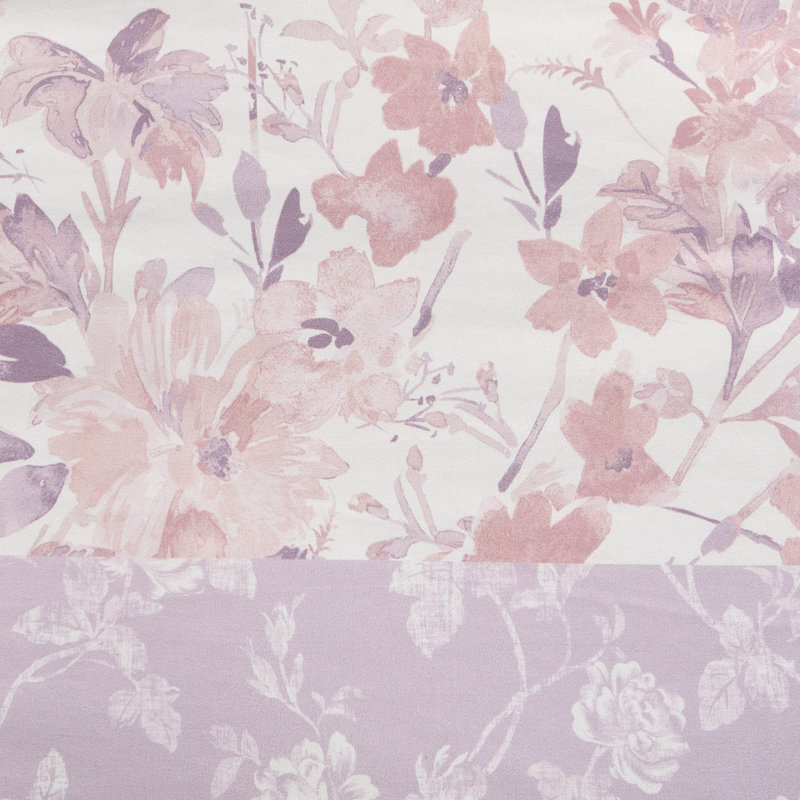 Édredon double / grand avec motif cachemire floral, 2 taies décoratives et coussins