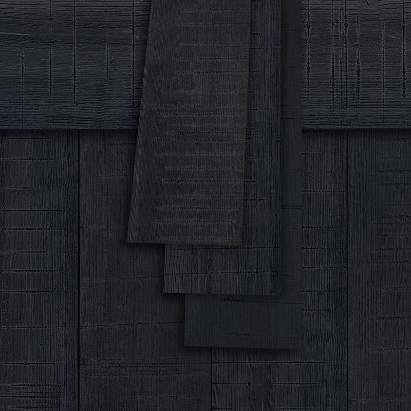 Planches murales en bois véritable Luxdecor - Planches à découper blanches 5 po - 10 pièces, 12,5 pieds carrés, Black