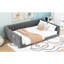 Lit de jour double TG gris avec pochette de rangement latérale - Polyvalent pour un usage domestique Pas de sommier tapissier-2024853190