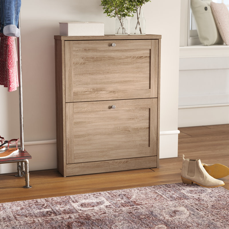 8 Pair Flip Down Shoe Storage, Sonoma Oak