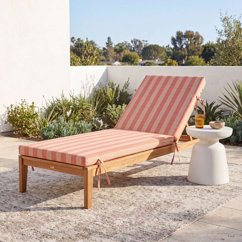 Lani Sunbrella® Outdoor Chaise Lounge Cushion, 24" W x 45" D, Expressive Blush