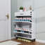 Armoire de rangement pour chaussures peu encombrante avec 2 tiroirs rabattables, idéale pour les vestibules et les couloirs-1239850229