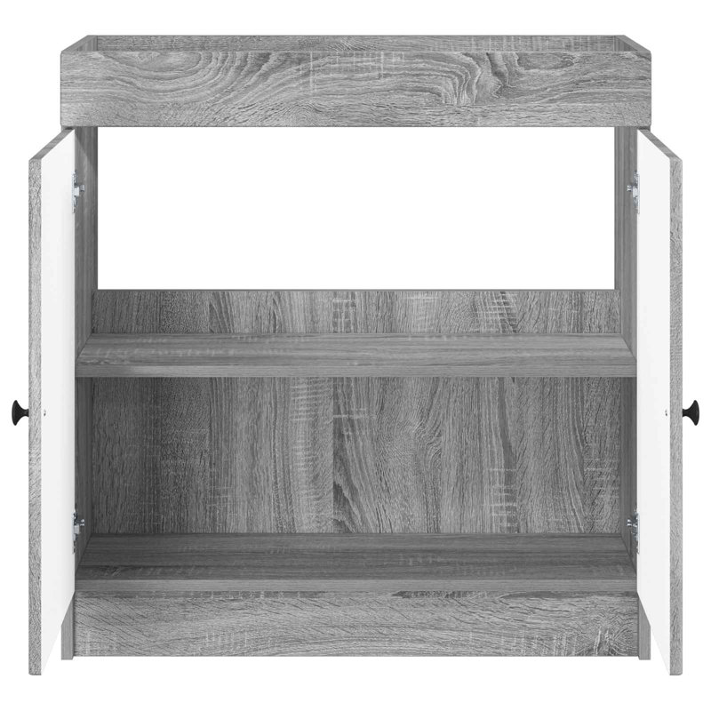 78.5 mm Single Double Bathroom Vanity Base, Grey Sonoma